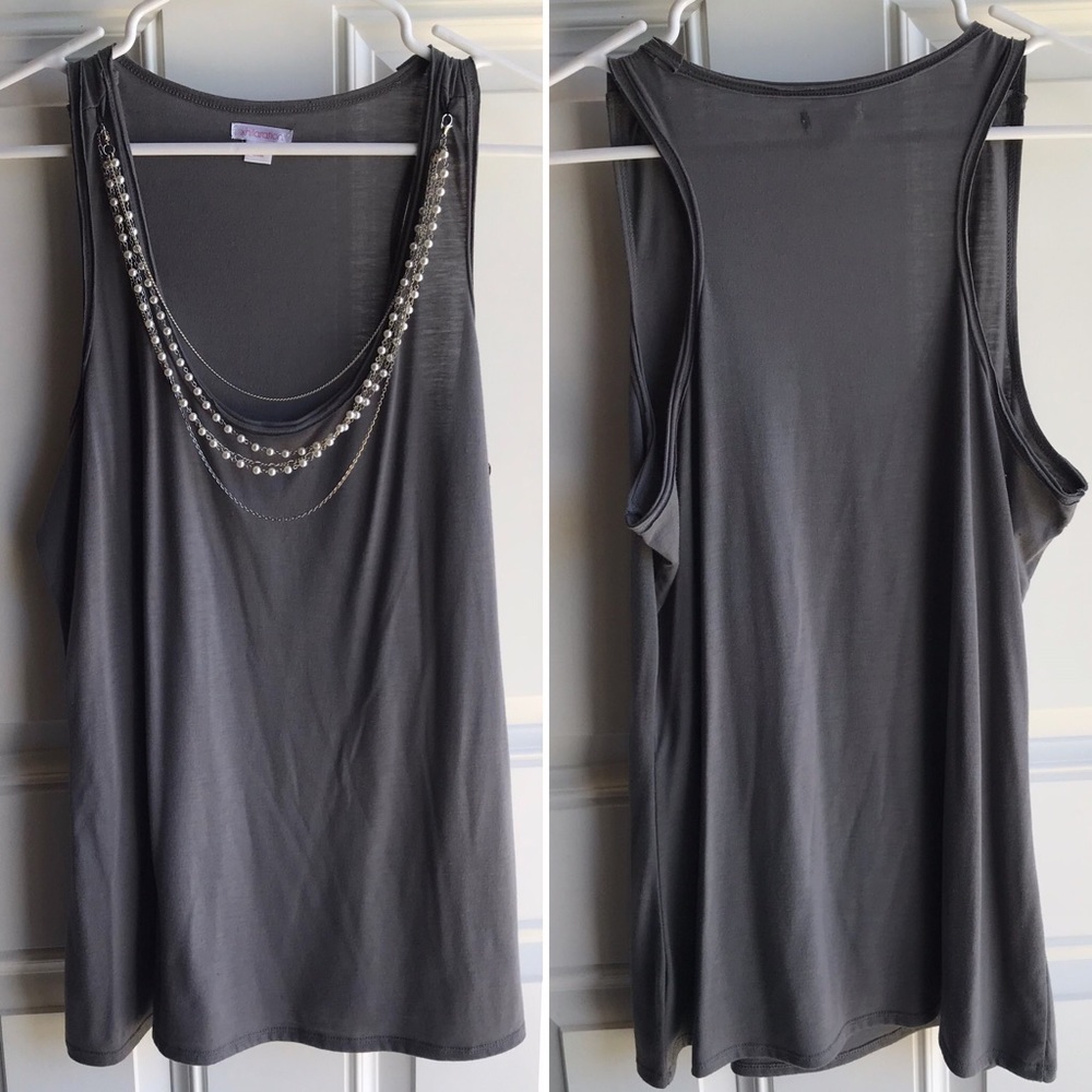 Xhilaration Racerback Tank Top With Necklace XL